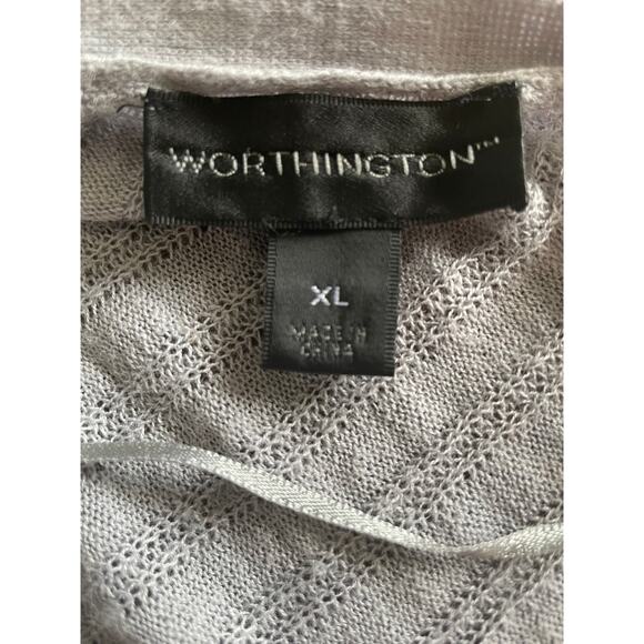 WORTHINGTON, SIZE XL, GRAY CARDIGAN - Picture 4 of 4